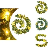 vidaXL Guirlande de Noël avec lumières LED Vert 2,7 m PVC - Eclairage de Noël