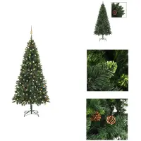 vidaXL Sapin de Noël artificiel avec éclairage & boules Vert 210 cm - Sapins de Noël