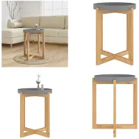 vidaXL Table basse grise, 41x41x48,5 cm, en panneaux de particules et en bois massif (pin) - Table basse - Tables basses - Table d'appoint - Table de salon