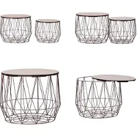 vidaXL Tables basses 2 pièces, couleur cuivre - Table basse - Tables basses - Table d'appoint - Tables d'appoint