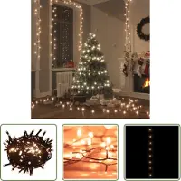 The Living Store Guirlande lumineuse LED avec 150 LED blanc chaud 15 m PVC