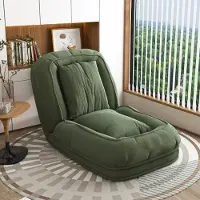 Aiorber Canapé-lit pliable , fauteuil ergonomique pour le sol, relax inclinable pliable avec 5 positions, livré avec 2 coussins, idéal pour le salon ou la chambre, couleur verte