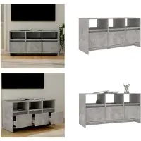 vidaXL Meuble TV gris béton, 102x37,5x52,5 cm, panneaux de particules - Meuble TV - Meubles TV - Meuble bas - Meuble stéréo