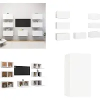vidaXL Armoires TV 7 pcs. Blanc 30,5x30x60 cm Bois composite - Armoire TV - Armoires TV - Armoire TV suspendue - Armoires TV suspendues