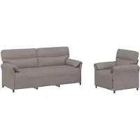 vidaXL Ensemble de canapés , 2 pièces, couleur taupe, revêtement en tissu