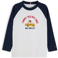 Tommy Hilfiger T-Shirt marine / jaune / rouge feu / blanc