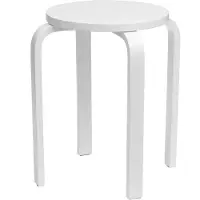 4Living Tabouret de cuisine, Ø 39 cm, blanc