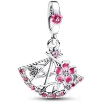 Sonstiges Charm en forme de fleurs de cerisier et de pêche, compatible avec les bracelets Pandora, pour femmes