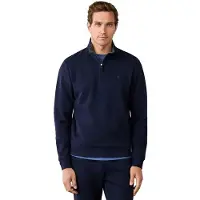 Hackett London pour homme. HM5800151 Sweat à demi-fermeture éclair marine (M), Casuel, Coton, Manche longue