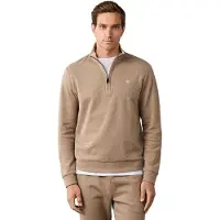 Hackett London pour homme. HM5800151 Sweat à demi-fermeture éclair beige (L), Casuel, Coton, Manche longue
