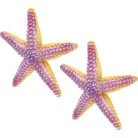 Gistuch 2 jouets étoiles de mer, détails réalistes, apparence mignonne, couleurs vives et éclatantes, texture unique, résine pour cadeaux d'enfants