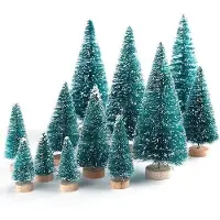 OEM Petits sapins en sisal avec socle en bois, pour la décoration de Noël et le bricolage.