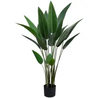 OEM Palmier artificiel de 120 cm de haut avec pot en plastique et feuilles décoratives