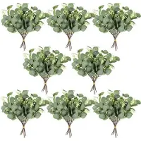 OEM Décoration artificielle en eucalyptus, 48 pièces, vert et argent