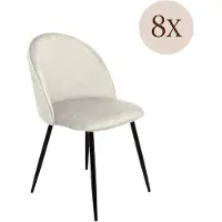 Dmora Achito - Chaise, Blanc Crème, 8 Chaises