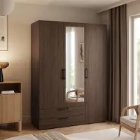 Idohome Armoire LORI avec miroir, 145 cm, étagères et penderie, de la marque Villa Nussbaum