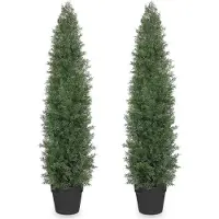OEM Cèdre artificiel de 120 cm, résistant aux UV, aspect réaliste, pour l'extérieur, l'entrée, la véranda