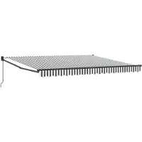vidaXL Auvent rétractable Anthracite et blanc 4x3 m Tissu et aluminium