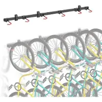 Benza Support mural pour vélos Ibzoa – pour 6 vélos, gain de place, crochets réglables pour différents types de cadres, capacité de charge de 150 kg, dimensions : 1604 x 180 x 105 mm