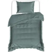 Cotton World Coton World Ensemble literie volant kaki 140x200