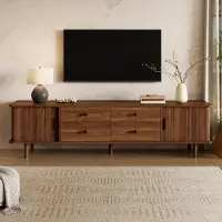 Kein Hersteller Meuble TV de 165 cm, en MDF, avec 4 tiroirs, 2 portes coulissantes, grand espace de rangement, angles arrondis