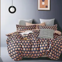 KZ Ensemble de literie satin géométrique 200x220 cm