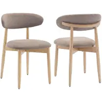 COLAMY Deux chaises robustes et élégantes en bois massif, de style nordique minimaliste, idéales pour les salles à manger et les cuisines, couleur marron