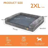 StarTech.com Grand lit pour chien - Canapé pour chien 2XL - Avec bordure rembourrée - Housse imperméable, amovible et lavable - Garnissage en peluche et en mousse - Gris