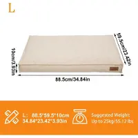 StarTech.com Lit pour chien - Forme rectangulaire, adapté aux chiens de taille moyenne et grande - Housse en coton - Base en mousse - Intérieur imperméable - Lavable en machine - Couleur kaki