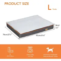 StarTech.com Lit pour chien - Coussin orthopédique pour chien, taille L - Rembourrage épais en mousse - Housse amovible - Lavable en machine - Imperméable - Gris avec bordure orange