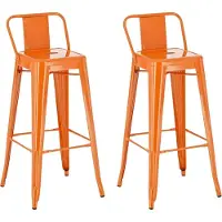 BellaFurn set de 2 tabourets de bar - Tabourets hauts - Stabilité exceptionnelle | Couleur : Orange