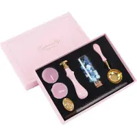 Gistuch Set de tampons de cire, cachet rétro avec motif clair, avec poignée amovible pour enveloppes faites maison, décoration d'invitations