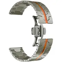StarTech.com Bracelet pour montre connectée - Universel 22 mm - Acier inoxydable - Boucle déployante - Couleur : orange titane