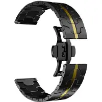 StarTech.com Bracelet pour montre connectée - Universel 20 mm - Acier inoxydable - Boucle déployante - Unisexe - Noir/Or
