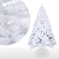 Yakimz Arbre de Noël artificiel sapin artificiel y compris support d'arbre métal blanc 180cm