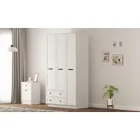 Skye Decor , modèle Rb-168-01-002, armoire, blanc mat, panneau de particules, 105 x 184 x 52 cm