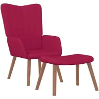 vidaXL Fauteuil relax avec pouf vin rouge velours