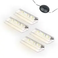 Kalb Material für Möbel kalb | LED Eclairage des bords de verre Clip Set 3000K/5000K Transparent Plug & Play Set de 4 pièces blanc chaud