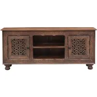 Marrakesch Orient & Mediterran Interior Marrakech Table basse vintage Armoire TV en bois 150 cm de large 40 cm de profondeur | Meubles scandinaves TV Board Banc pour salon & chambre à coucher | Table TV Armoire TV Pedro sculptée à la main
