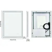 StarTech.com Miroir de salle de bain LED - Miroir mural rectangulaire de 70x90 cm - Gradable - Anti-buée - Éclairage intégré - Montage vertical ou horizontal - Indice de protection IP65