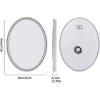 StarTech.com Miroir de salle de bain LED - Miroir mural ovale pour maquillage - 50x70 cm - Éclairage sans cadre - Anti-buée - 3 couleurs de lumière avec mémoire