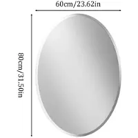 StarTech.com Miroir mural ovale - Miroir de salle de bain sans cadre - 60x80 cm - Verre cristallin - Bords facettés - Bordure argentée - Style moderne - Pour salle de bain, chambre à coucher, salon