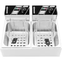 OEM Friteuse, cuisson à double zone, contrôle de température réglable, couleur argent