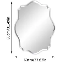 StarTech.com Miroir rectangulaire - Miroir mural 60x80 cm - Miroir de salle de bain sans cadre - Bordure avec bords facettés - Design moderne et minimaliste - Argenté