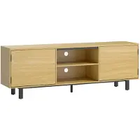 StarTech.com Meuble TV bas - Meuble pour télévision - Pour téléviseurs jusqu'à 165 cm - 2 portes à ouverture par pression - 2 étagères - Structure en bois - Dimensions : 160 x 35 x 55,5 cm - Couleur : vert armée