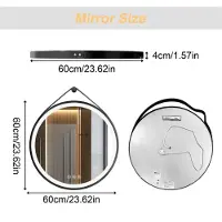 StarTech.com Miroir de salle de bain rond, diamètre 60 cm - Miroir mural LED - Capteur tactile - Lumière tricolore réglable en intensité - Anti-buée - Fonction mémoire - Cadre en aluminium noir