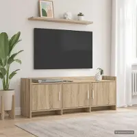 Prolenta Meuble TV exclusif - Dimensions : 130 x 33 x 47 cm - Matériau : panneaux de particules imitation chêne Sonoma