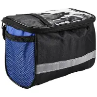 StarTech.com Sacoche de guidon pour vélo - Sac de cadre - Polyester imperméable - Bandes réfléchissantes - Sangle d'épaule - Organisateur - Bleu