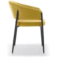 STONES Table ronde fixe Henry 130 cm, plateau en placage chêne traité thermiquement et pieds en métal noir, style raffiné - Henry
