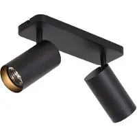QAZQA Plafonnier moderne noir 2 spots GU10 70mm - Jeana Luxe